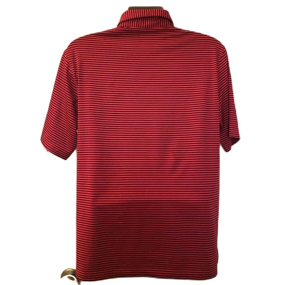 Walter Hagen Set of 2 Men's Golf Polo Shirts Red Blue Striped 11 Majors Medium